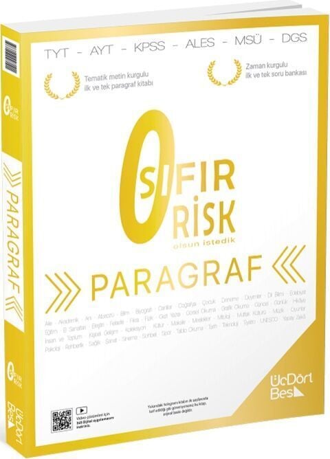 ÜçDörtBeş Yayınları Paragraf Sıfır Risk