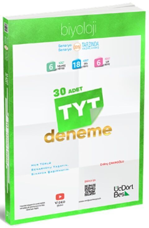 ÜçDörtBeş Yayınları TYT Biyoloji 30 Deneme