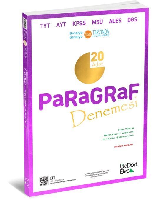ÜçDörtBeş Yayınları Paragraf 20 Adet Denemesi