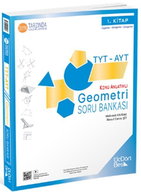ÜçDörtBeş Yayınları TYT AYT Geometri Soru Bankası 1. Kitap