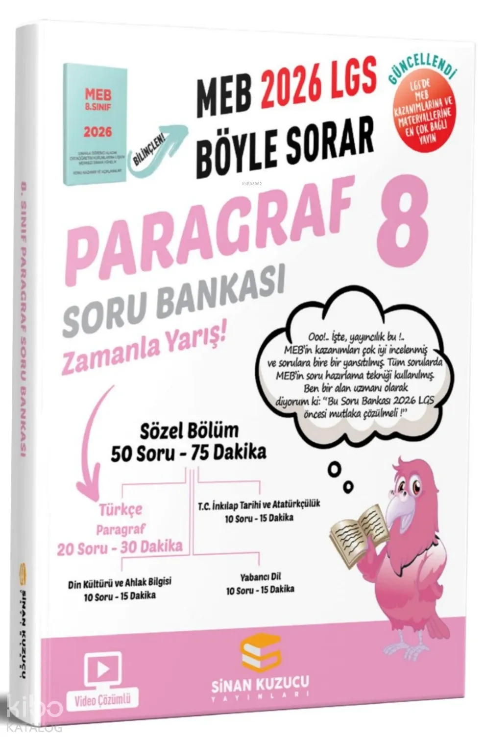 Sinan Kuzucu Yayınları 8. Sınıf 2026 Lgs Meb Böyle Sorar Paragraf Soru Bankası Video Çözümlü