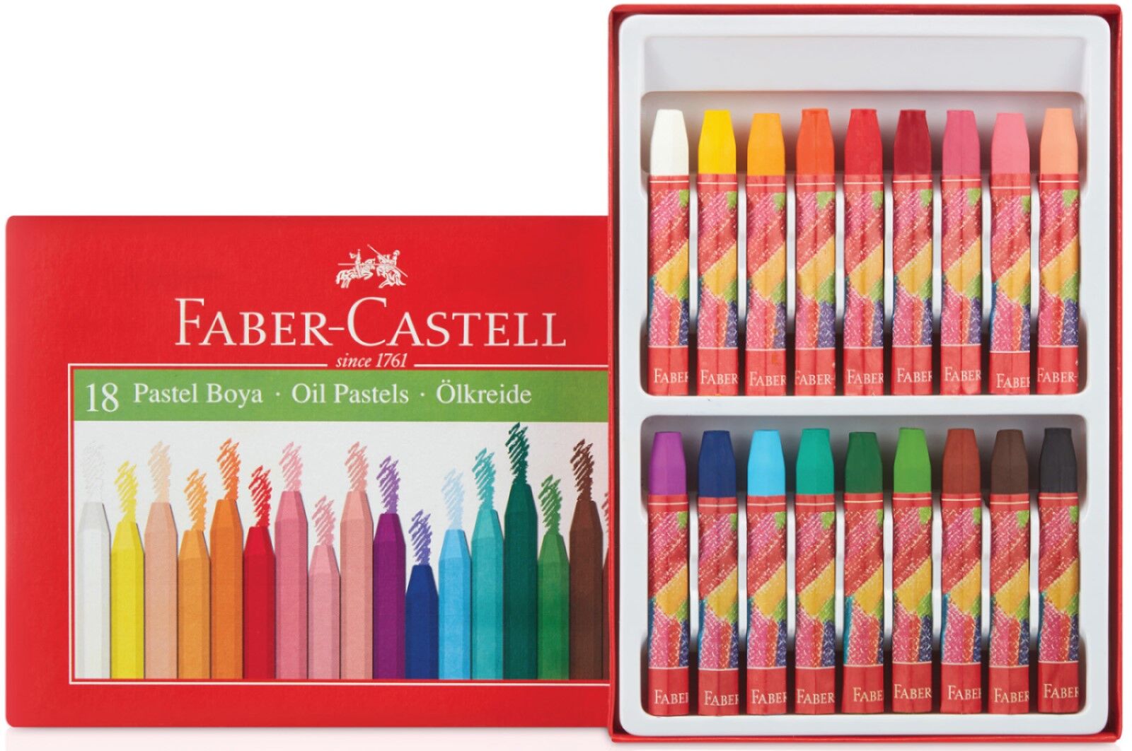FABER PASTEL BOYA 18 RENK KARTON KUTU