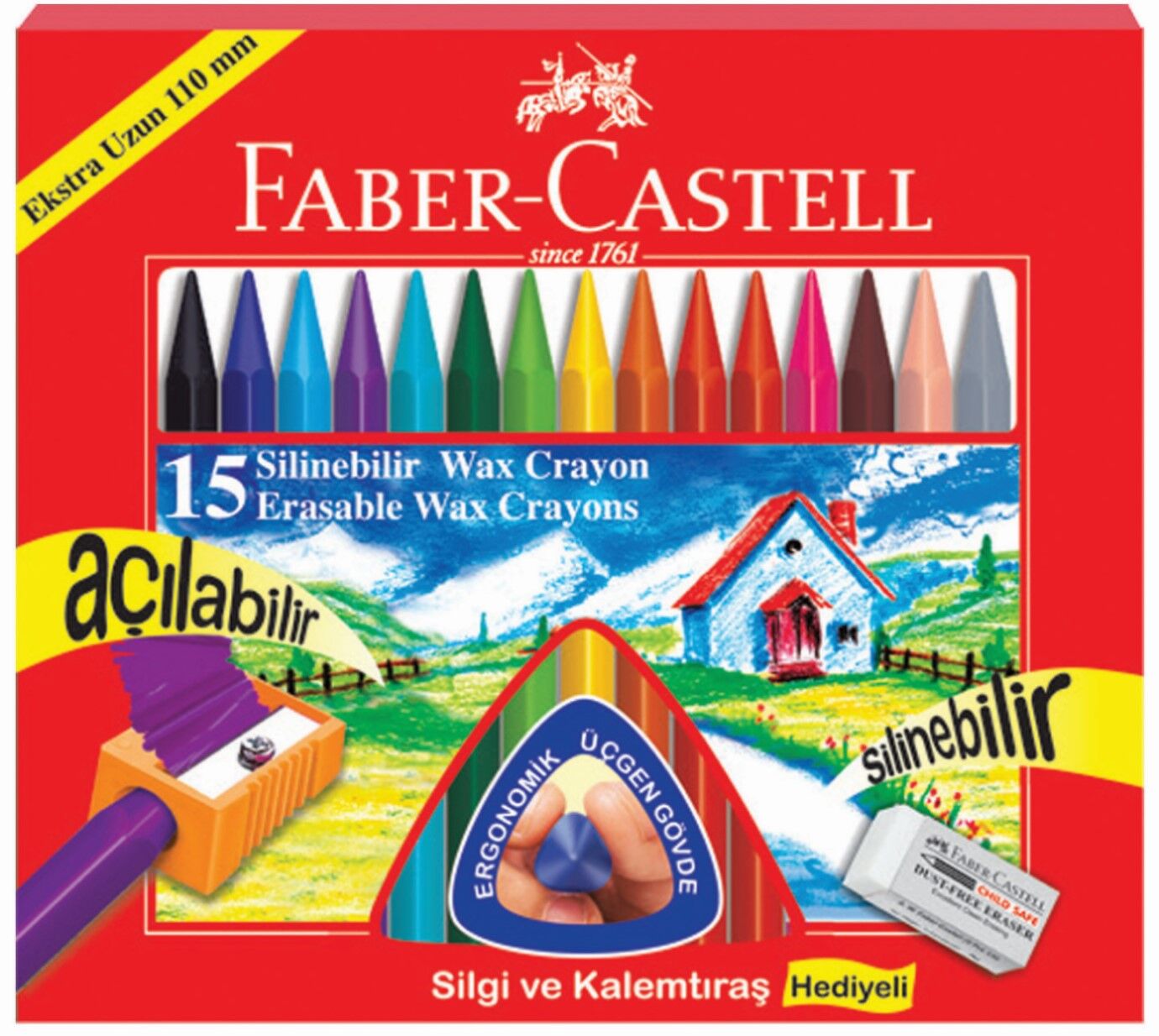 FABER SİLİNEBİLİR MUM BOYA 15 RENK