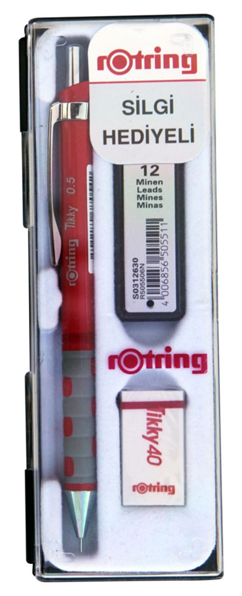 ROTRING TIKKY RD VERSATİL+MİN+SİLGİ 0.5 KIRMIZI