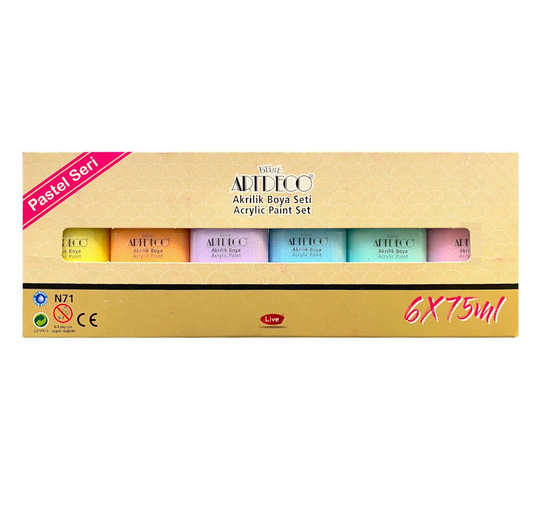 ARTDECO AKRİLİK BOYA 75ML PASTEL RENK 6LI